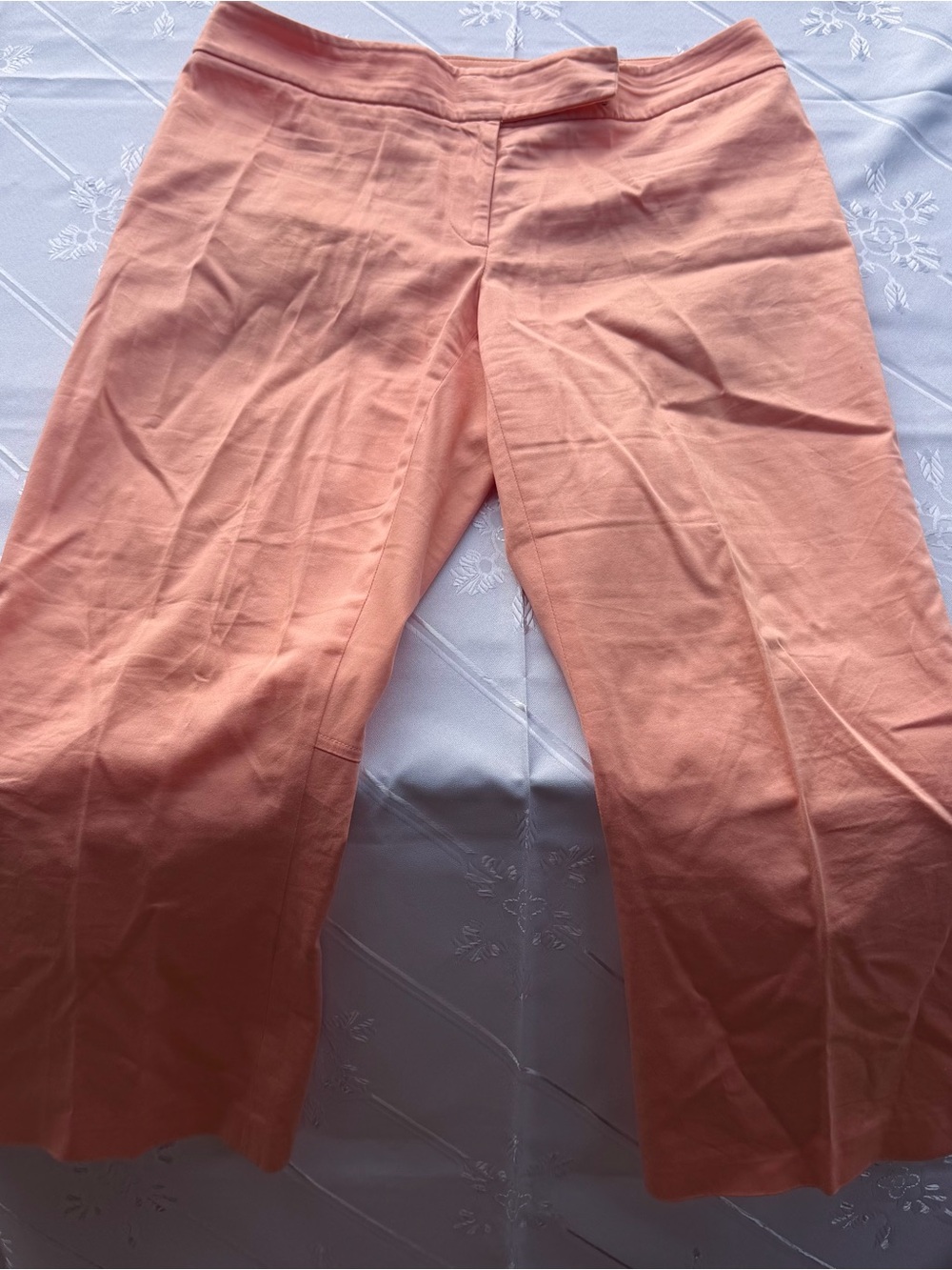 Apostrophe Petite Coral Stretch Ankle Pants Side Slits Size 8P